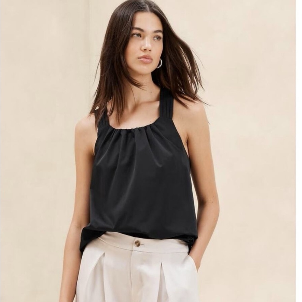 NWT Banana Republic Factory Taffeta Cross-back top, M